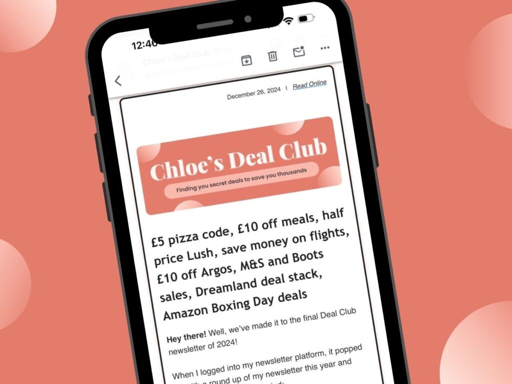 work with chloe's deal club on the newsletter