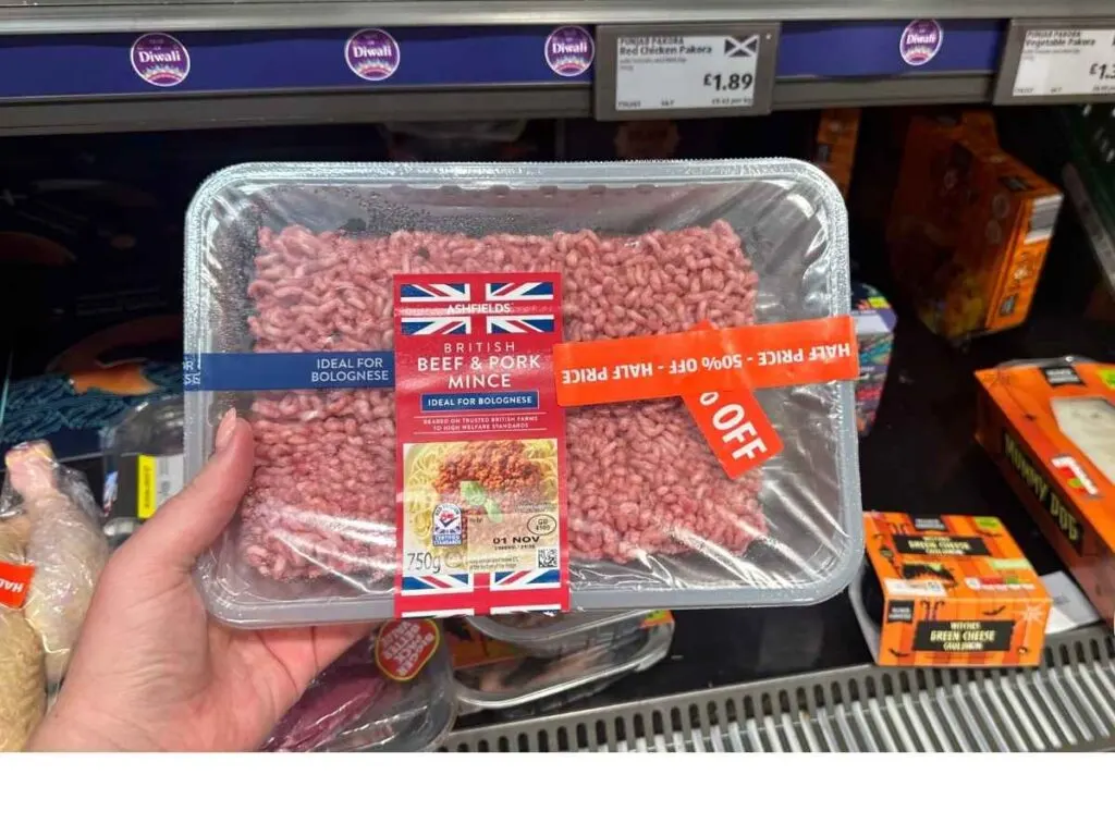 Reduced minced beef at Aldi