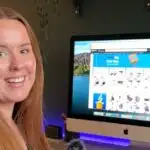 chloe sitting next to computer to show you the best deals at amazon