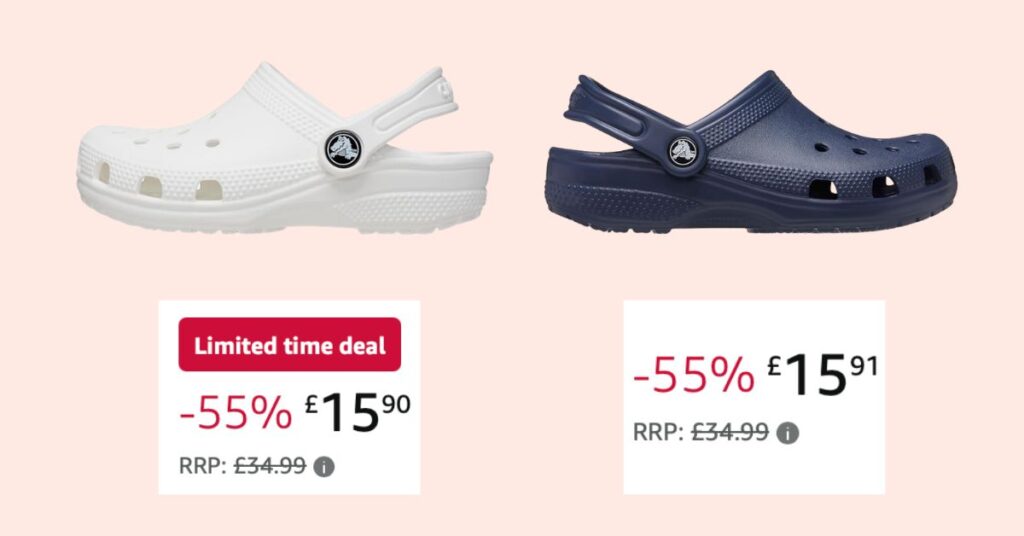 Half price kids crocs deal